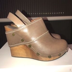 See by Chloe leather wood wedge heel clog BNIB 36 / 6